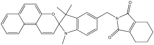 N-[[1',3',3'-Trimethylspiro[3H-naphtho[2,1-b]pyran-3,2'-indolin]-5'-yl]methyl]-3,4,5,6-tetrahydrophthalimide Struktur