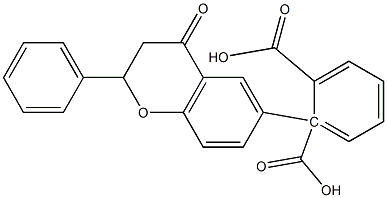 Phthalic acid hydrogen 1-(4-oxo-2-phenylchroman-6-yl) ester Struktur