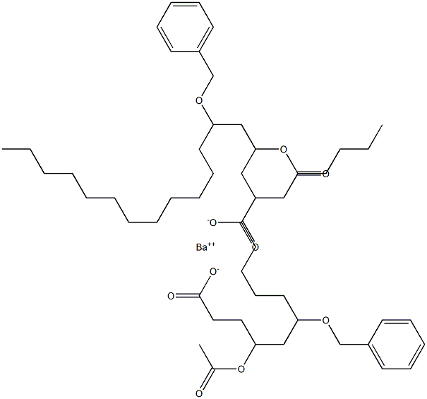 Bis(6-benzyloxy-4-acetyloxystearic acid)barium salt Struktur