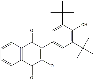 2-(3,5-Di-tert-butyl-4-hydroxyphenyl)-3-methoxy-1,4-naphthoquinone Structure