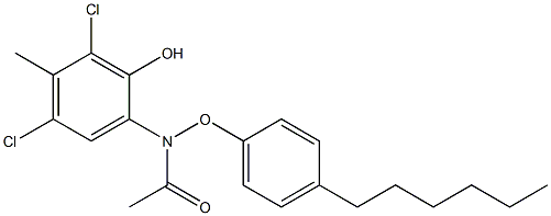 2-(4-Hexylphenoxyacetylamino)-4,6-dichloro-5-methylphenol Struktur