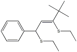 (Z)-3,5-Bis(ethylthio)-5-phenyl-2,2-dimethyl-3-pentene 结构式