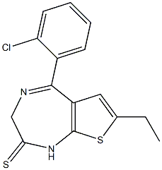 5-(o-Chlorophenyl)-7-ethyl-2,3-dihydro-1H-thieno[2,3-e]-1,4-diazepine-2-thione