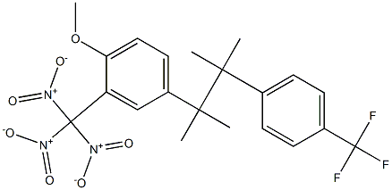 2,3-Dimethyl-2-(4-trifluoromethylphenyl)-3-(4-methoxy-3-trinitromethylphenyl)butane Struktur