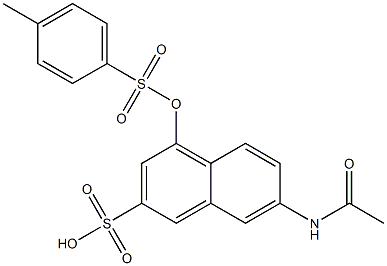 7-Acetylamino-4-(4-methylphenylsulfonyloxy)naphthalene-2-sulfonic acid,,结构式