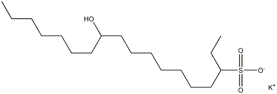 11-Hydroxyoctadecane-3-sulfonic acid potassium salt Structure