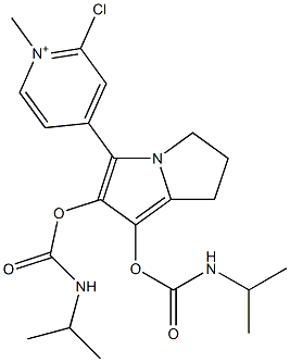 2-Chloro-4-[[6,7-dihydro-1,2-bis(isopropylaminocarbonyloxy)-5H-pyrrolizin]-3-yl]-1-methylpyridinium Structure