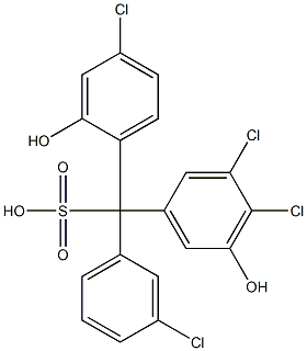 (3-クロロフェニル)(4-クロロ-2-ヒドロキシフェニル)(3,4-ジクロロ-5-ヒドロキシフェニル)メタンスルホン酸 化学構造式