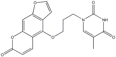  4-[3-[(1,2,3,4-Tetrahydro-5-methyl-2,4-dioxopyrimidin)-1-yl]propyloxy]-7H-furo[3,2-g][1]benzopyran-7-one