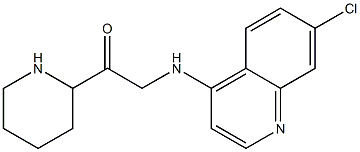 7-クロロ-N-[2-オキソ-2-(2-ピペリジニル)エチル]キノリン-4-アミン 化学構造式