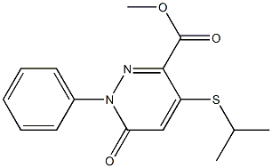 1,6-ジヒドロ-4-イソプロピルチオ-6-オキソ-1-フェニルピリダジン-3-カルボン酸メチル 化学構造式