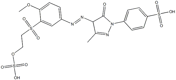 4-[[4,5-ジヒドロ-4-[[4-メトキシ-3-[[2-(スルホオキシ)エチル]スルホニル]フェニル]アゾ]-3-メチル-5-オキソ-1H-ピラゾール]-1-イル]ベンゼンスルホン酸 化学構造式