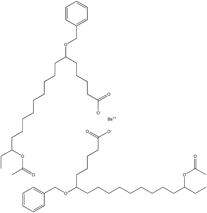 Bis(6-benzyloxy-16-acetyloxystearic acid)barium salt 结构式