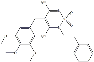 3,5-Diamino-2-(2-phenylethyl)-4-(3,4,5-trimethoxybenzyl)-2H-1,2,6-thiadiazine 1,1-dioxide Structure
