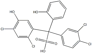(3,4-Dichlorophenyl)(2,4-dichloro-5-hydroxyphenyl)(2-hydroxyphenyl)methanesulfonic acid Structure