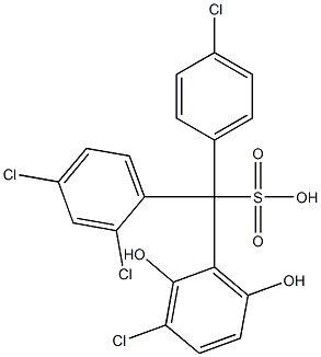 (4-Chlorophenyl)(2,4-dichlorophenyl)(3-chloro-2,6-dihydroxyphenyl)methanesulfonic acid Structure