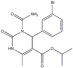 1,2,3,4-Tetrahydro-3-(carbamoyl)-6-methyl-2-oxo-4-(3-bromophenyl)pyrimidine-5-carboxylic acid isopropyl ester Structure