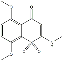 5,8-Dimethoxy-2-(methylamino)-4-oxo-4H-1-benzothiopyran 1,1-dioxide 结构式