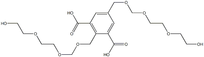 2,5-ビス(9-ヒドロキシ-2,4,7-トリオキサノナン-1-イル)イソフタル酸 化学構造式