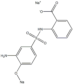 2-(3-Amino-4-sodiooxyphenylsulfonylamino)benzenecarboxylic acid sodium salt 结构式