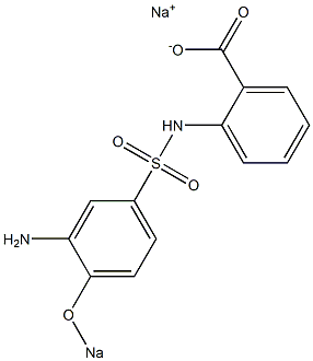 2-(3-Amino-4-sodiooxyphenylsulfonylamino)benzenecarboxylic acid sodium salt,,结构式