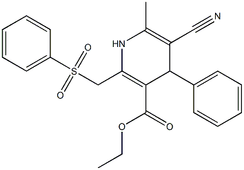  5-Cyano-1,4-dihydro-6-methyl-2-[phenylsulfonylmethyl]-4-phenylpyridine-3-carboxylic acid ethyl ester