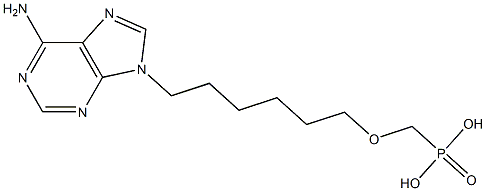 [6-(6-Amino-9H-purin-9-yl)hexyloxy]methylphosphonic acid,,结构式