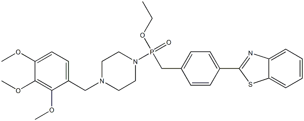 [4-(2-Benzothiazolyl)benzyl][4-(2,3,4-trimethoxybenzyl)-1-piperazinyl]phosphinic acid ethyl ester Struktur