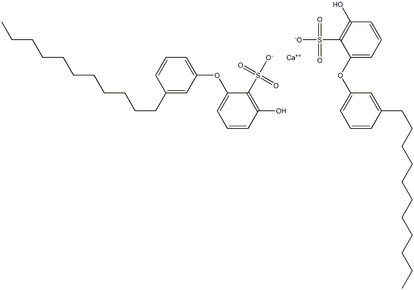 ビス(3'-ヒドロキシ-3-ウンデシル[オキシビスベンゼン]-2-スルホン酸)カルシウム 化学構造式