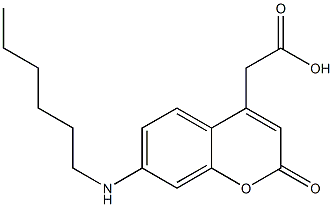 7-(Hexylamino)-2-oxo-2H-1-benzopyran-4-acetic acid 结构式