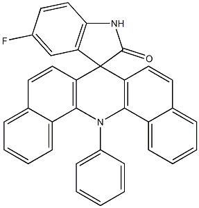 5'-フルオロ-14-フェニルスピロ[ジベンゾ[c,h]アクリジン-7(14H),3'-[3H]インドール]-2'(1'H)-オン 化学構造式
