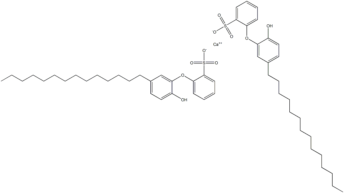 Bis(2'-hydroxy-5'-tetradecyl[oxybisbenzene]-2-sulfonic acid)calcium salt,,结构式