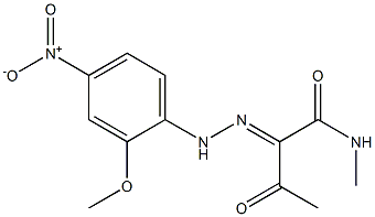 2-[2-(4-Nitro-2-methoxyphenyl)hydrazono]-1-(methylamino)butane-1,3-dione 结构式