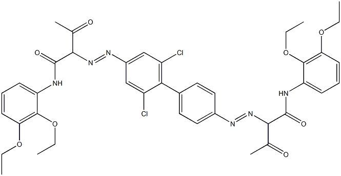 4,4'-Bis[[1-(2,3-diethoxyphenylamino)-1,3-dioxobutan-2-yl]azo]-2,6-dichloro-1,1'-biphenyl Structure