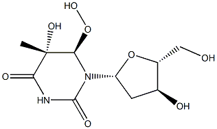 (5R,6R)-5,6-Dihydro-5-hydroxy-6-hydroperoxythymidine Structure