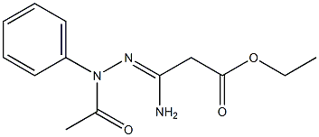 3-Amino-3-(2-phenyl-2-acetylhydrazono)propionic acid ethyl ester Structure