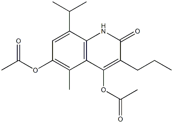 4,6-Bis(acetyloxy)-8-isopropyl-5-methyl-3-propylquinolin-2(1H)-one,,结构式