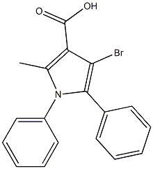4-Bromo-2-methyl-1,5-diphenyl-1H-pyrrole-3-carboxylic acid,,结构式