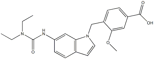 4-[6-[3,3-Diethylureido]-1H-indol-1-ylmethyl]-3-methoxybenzoic acid Structure