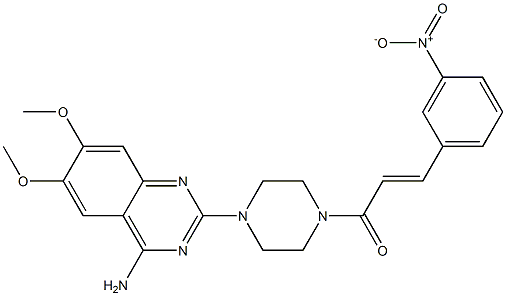 4-Amino-2-[4-[3-(3-nitrophenyl)propenoyl]-1-piperazinyl]-6,7-dimethoxyquinazoline 结构式