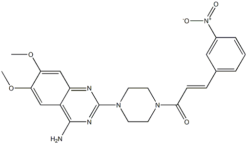 4-(4-アミノ-6,7-ジメトキシキナゾリン-2-イル)-1-[3-(3-ニトロフェニル)アクリロイル]ピペラジン 化学構造式