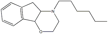 2,3,4,4a,5,9b-ヘキサヒドロ-4-ヘキシルインデノ[1,2-b]-1,4-オキサジン 化学構造式