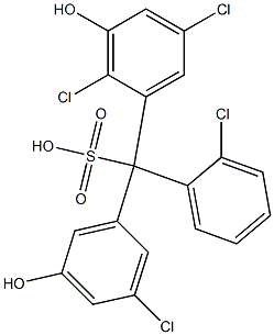 (2-Chlorophenyl)(3-chloro-5-hydroxyphenyl)(2,5-dichloro-3-hydroxyphenyl)methanesulfonic acid Structure