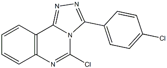 3-(4-クロロフェニル)-5-クロロ-1,2,4-トリアゾロ[4,3-c]キナゾリン 化学構造式