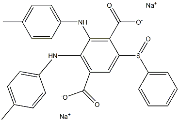 2-(Phenylsulfinyl)-5,6-di(p-toluidino)terephthalic acid disodium salt Struktur