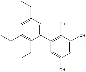 6-(2,3,5-トリエチルフェニル)ベンゼン-1,2,4-トリオール 化学構造式
