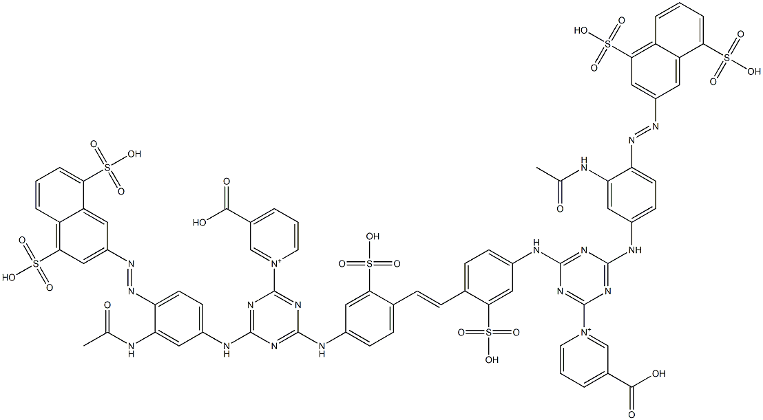 1,1'-[1,2-Ethenediylbis[(3-sulfo-4,1-phenylene)imino[6-[[3-(acetylamino)-4-[(4,8-disulfo-2-naphthalenyl)azo]phenyl]amino]-1,3,5-triazine-4,2-diyl]]]bis[3-carboxypyridinium]