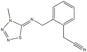 2-[2-[[(4,5-ジヒドロ-4-メチル-1,2,3,4-チアトリアゾール)-5-イリデン]アミノメチル]フェニル]アセトニトリル 化学構造式