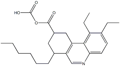 7,8,9,10-Tetrahydro-7-hexylphenanthridine-9,9-dicarboxylic acid diethyl ester,,结构式