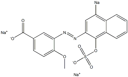 3-[(1-ヒドロキシ-4-ソジオスルホ-2-ナフタレニル)アゾ]-4-メトキシ安息香酸ナトリウム 化学構造式